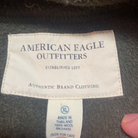Green Striped Zip up American Eagle Sweater XL - Picture 5 of 6